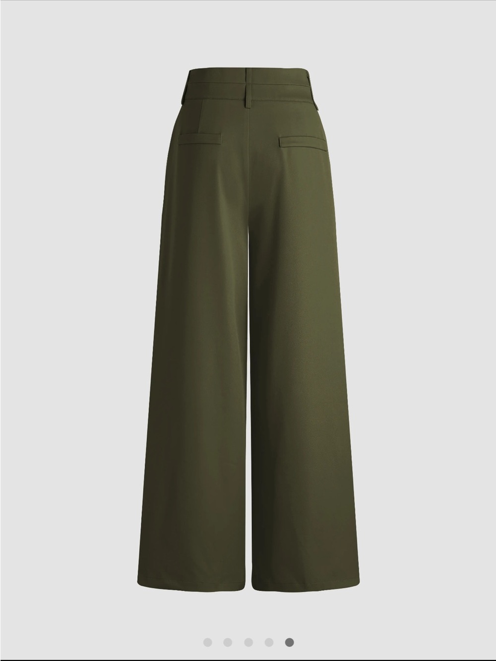 Cider Olive Green High-Waist Wide-Leg Trousers - Picture 2 of 7